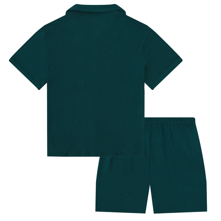 MIDNIGHT JEWEL (EMERALD GREEN) - Men's Two Piece Short Matching Pyjama Set