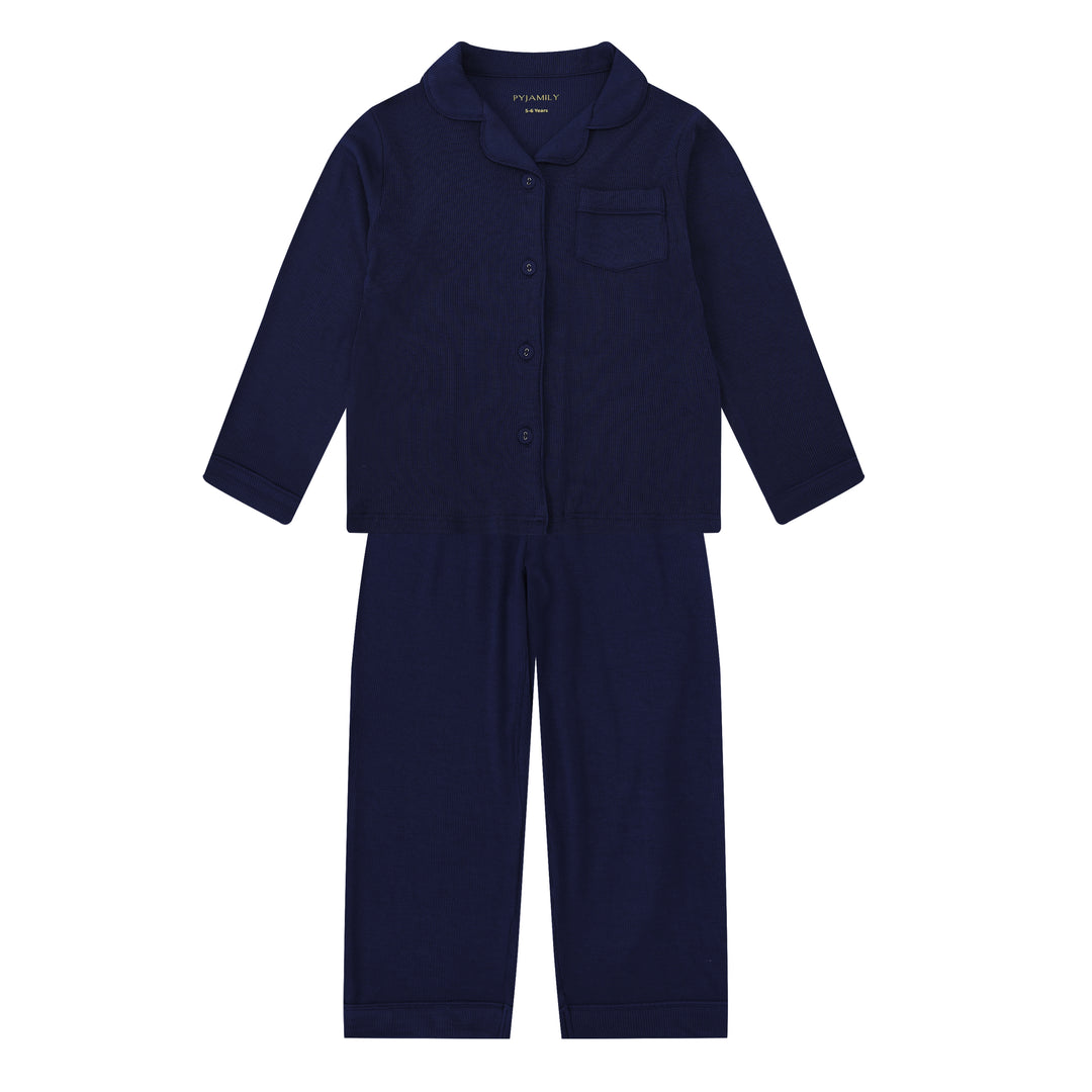 MIDNIGHT JEWEL (SAPPHIRE BLUE) - Children's Two Piece Long Matching Pyjama Set