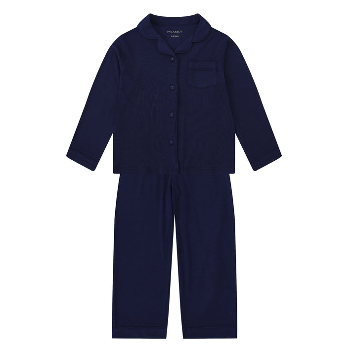 MIDNIGHT JEWEL (SAPPHIRE BLUE) - Children's Two Piece Long Matching Pyjama Set