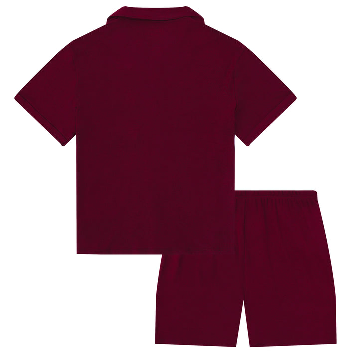 MIDNIGHT JEWEL (RICH BURGUNDY) - Men's Two Piece Short Matching Pyjama Set