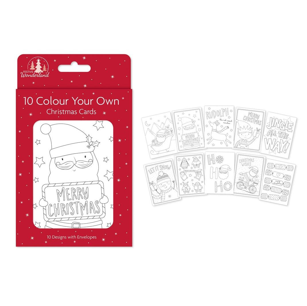 Colour Your Own Christmas Cards (10 Pack)