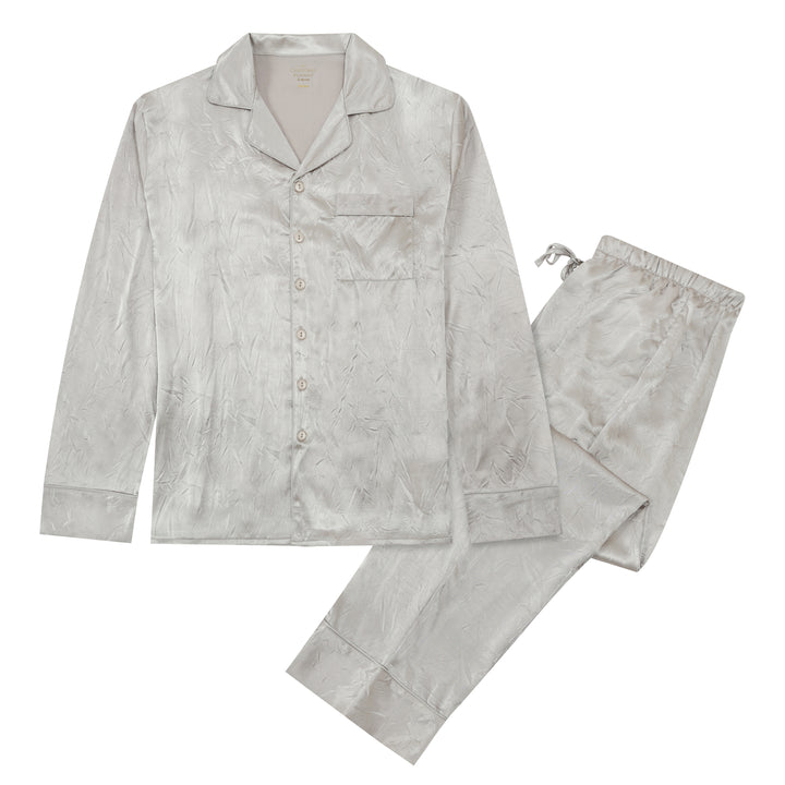 SILVER BELLS - Men's Satin Two Piece Long Matching Pyjama Set