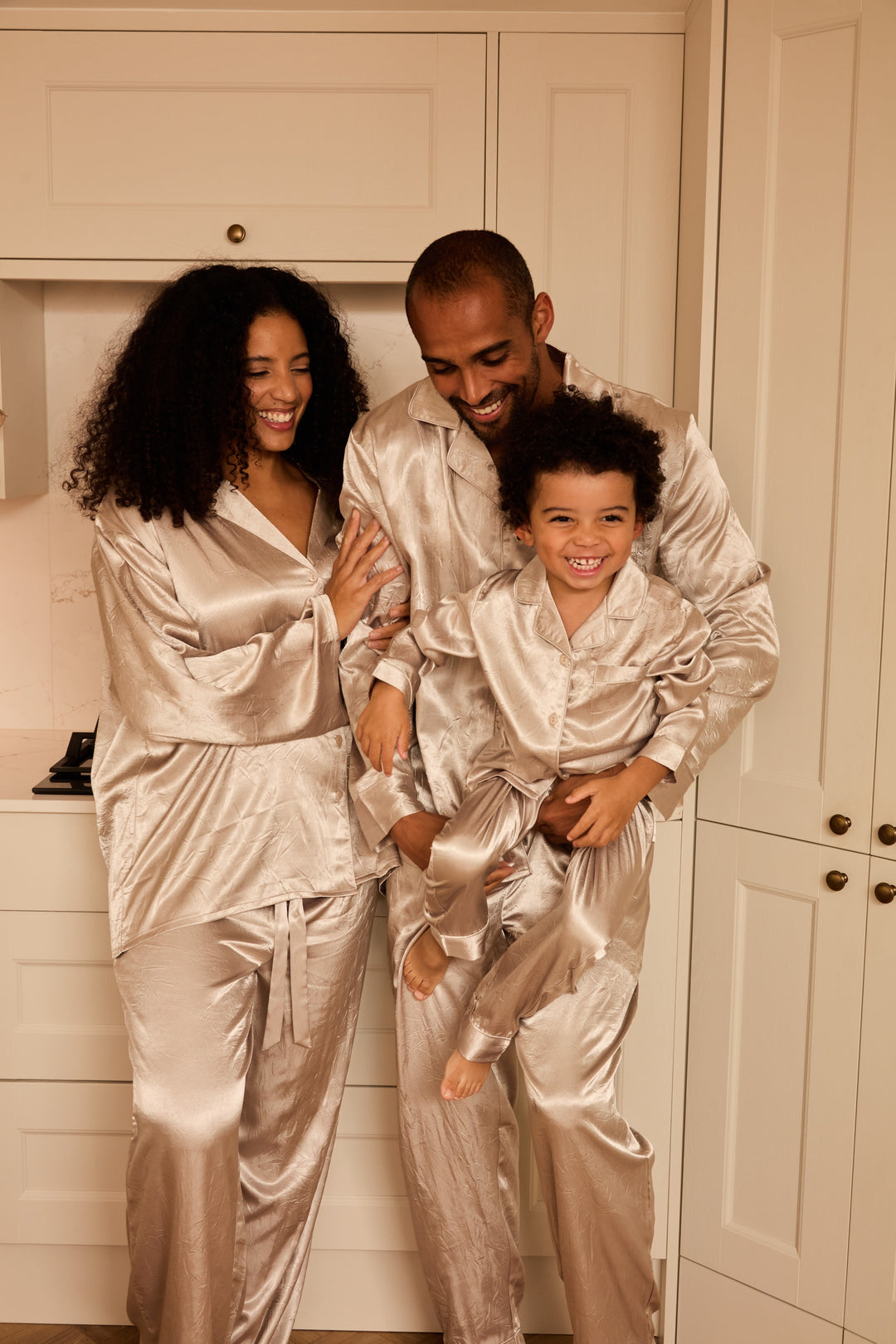 SILVER BELLS - Children's Satin Two Piece Long Matching Pyjama Set