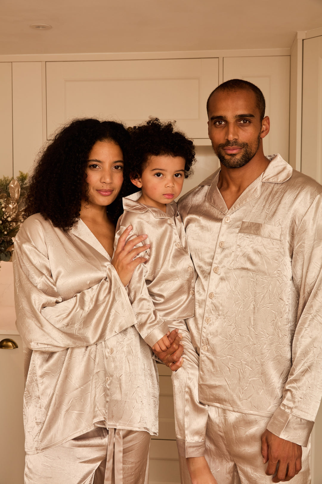 SILVER BELLS - Children's Satin Two Piece Long Matching Pyjama Set