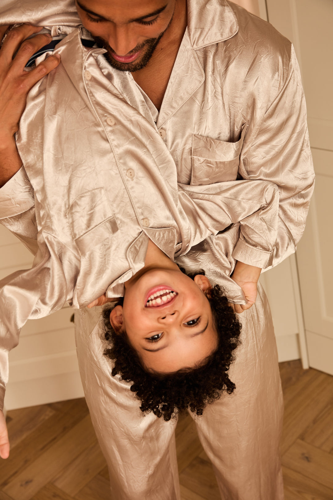 SILVER BELLS - Men's Satin Two Piece Long Matching Pyjama Set