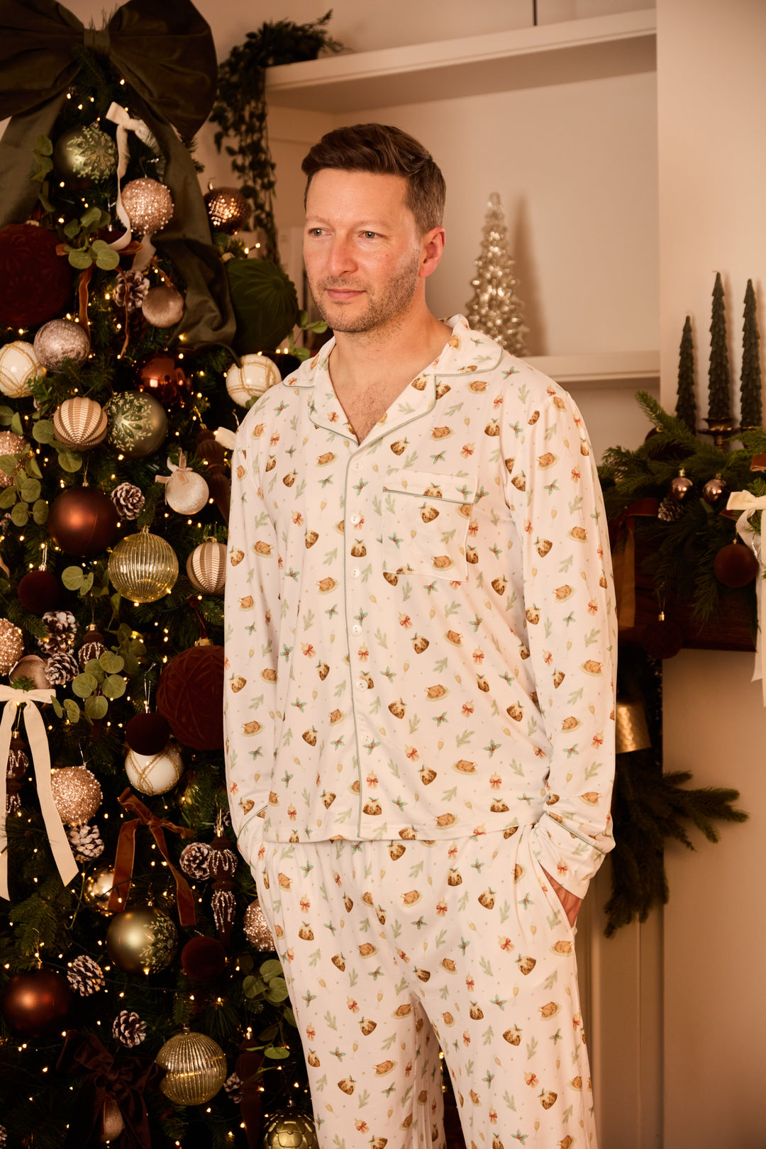 BRING ME SOME FIGGY PUDDING - Men's Two Piece Long Matching Pyjama Set