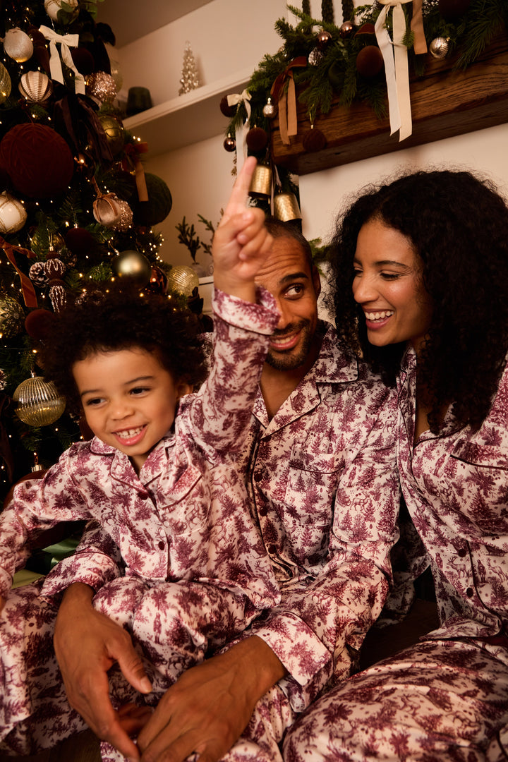 ENCHANTED TOILE - Women's Satin Two Piece Long Matching Pyjama Set