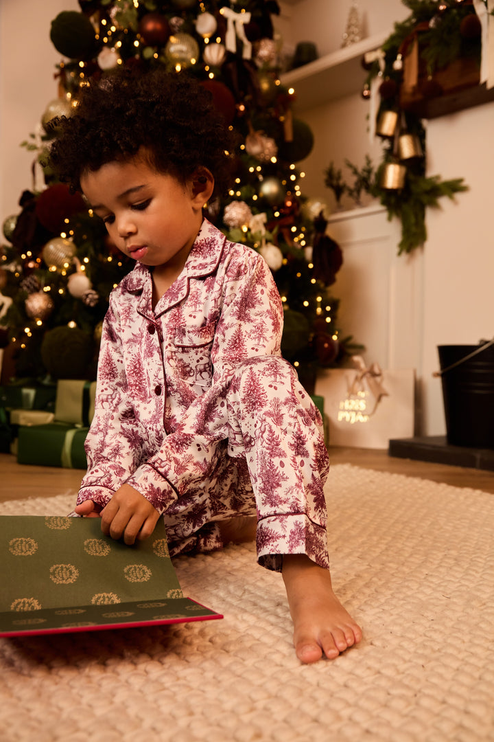 ENCHANTED TOILE - Children's Satin Two Piece Long Matching Pyjama Set
