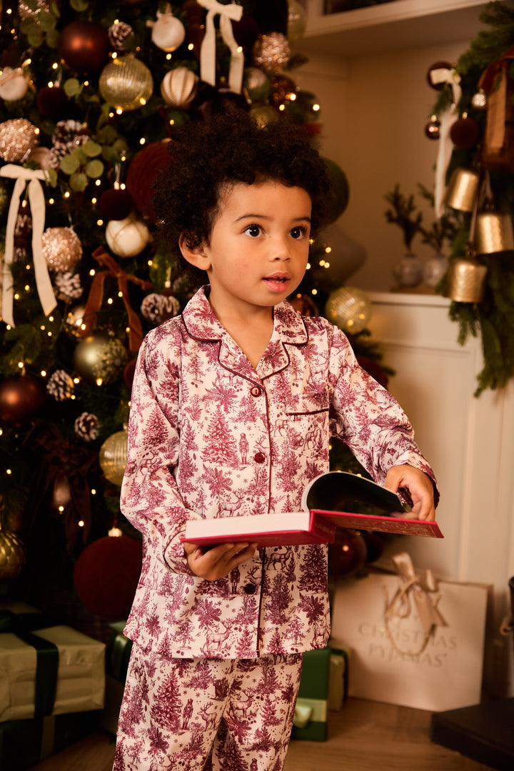 ENCHANTED TOILE - Children's Satin Two Piece Long Matching Pyjama Set
