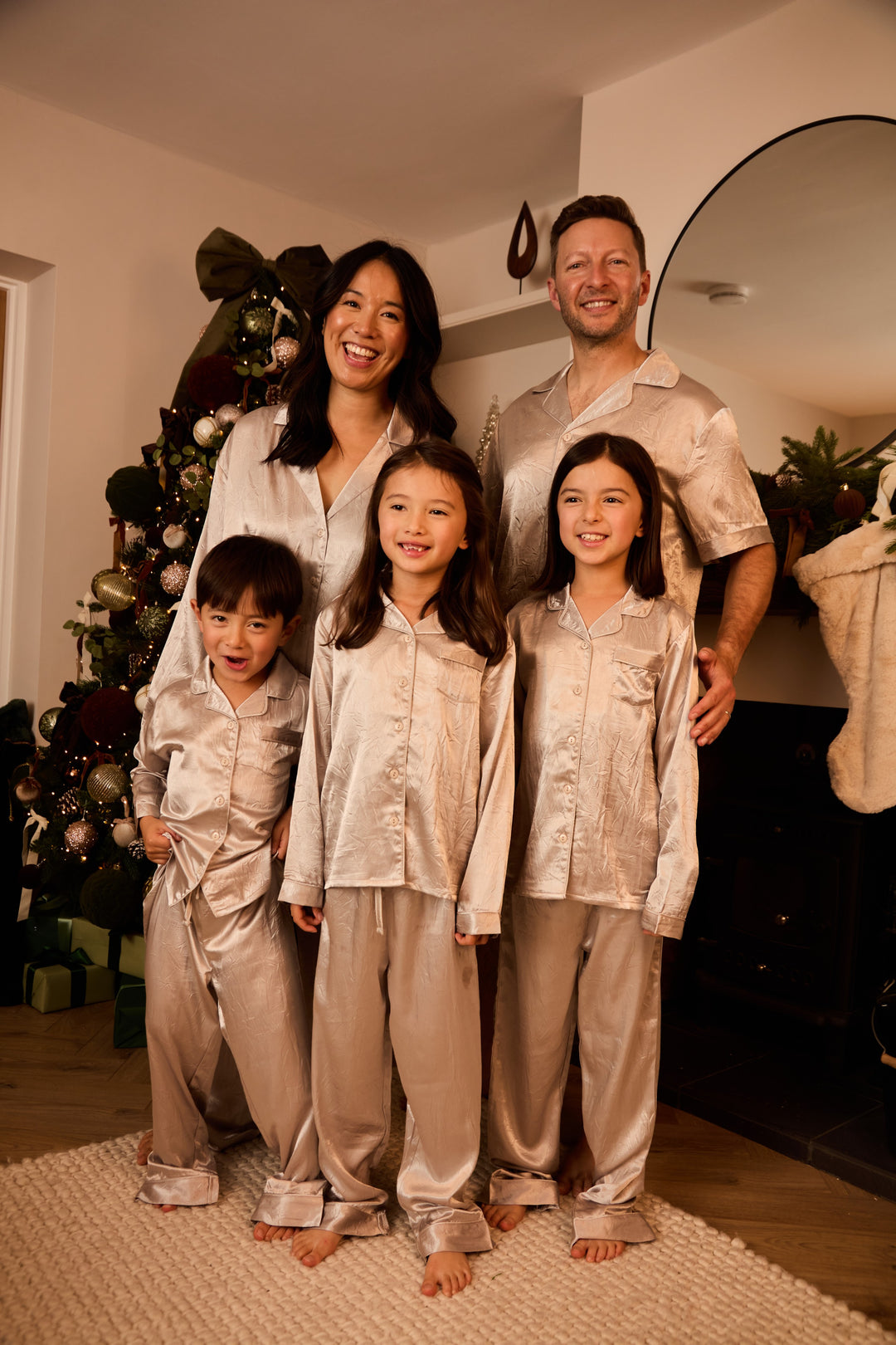 SILVER BELLS - Women's Satin Two Piece Long Matching Pyjama Set