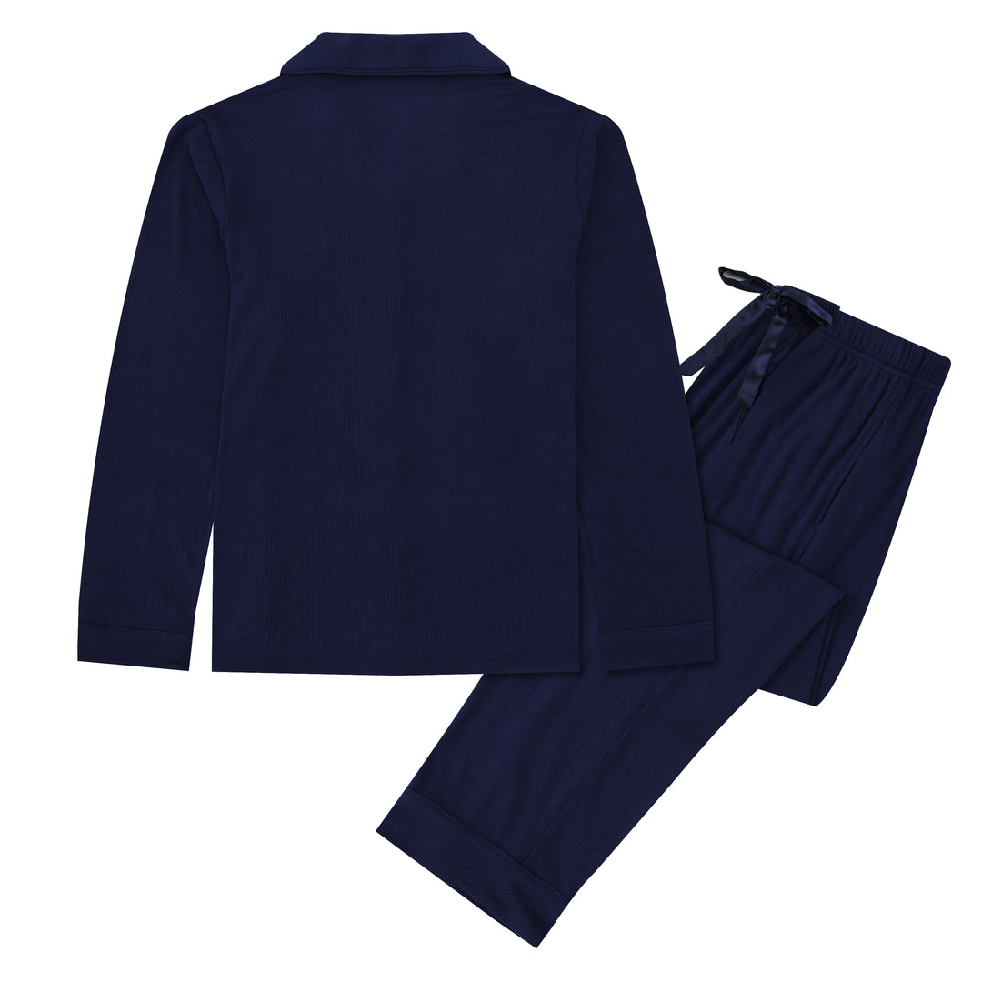 MIDNIGHT JEWEL (SAPPHIRE BLUE) - Women's Two Piece Long Matching Pyjama Set