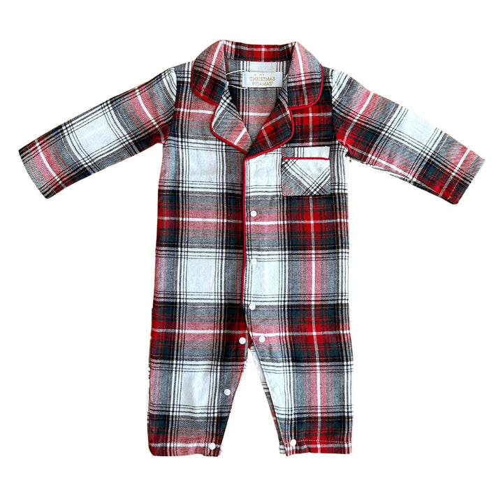 TIDINGS & TARTAN - Baby's One Piece Matching Pyjamas