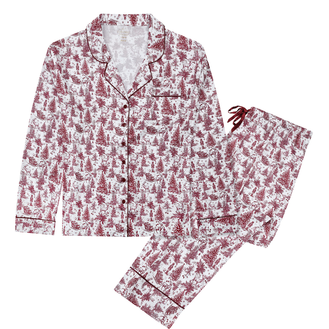 ENCHANTED TOILE - Women's Satin Two Piece Long Matching Pyjama Set