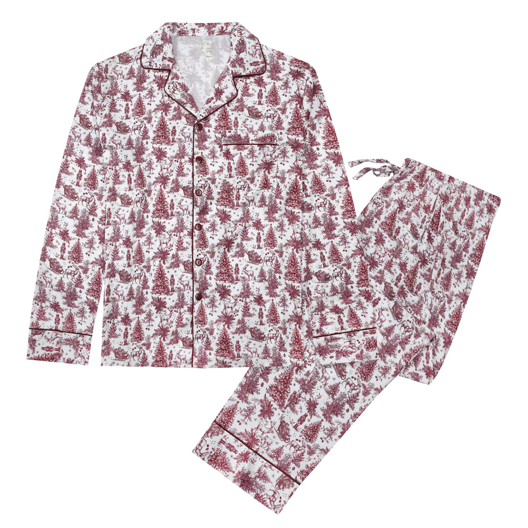 ENCHANTED TOILE - Men's Satin Two Piece Long Matching Pyjama Set