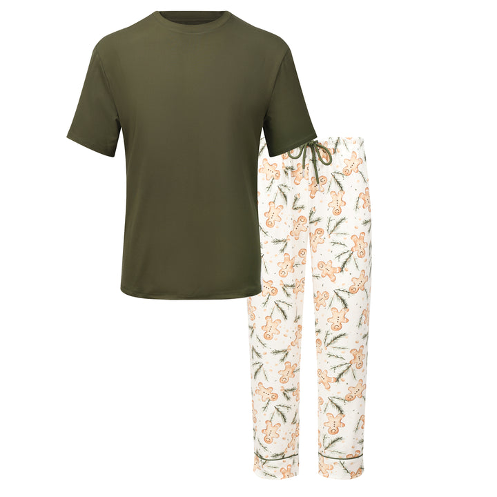 GUMDROP BUTTONS - Men's Two Piece Long Matching Pyjama Set (Short Sleeve)