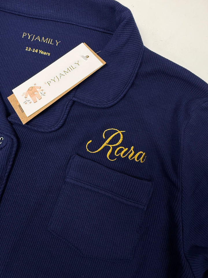 MIDNIGHT JEWEL (SAPPHIRE BLUE) - Women's Two Piece Long Matching Pyjama Set