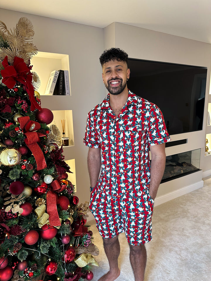 MISTLETOE & WINE - Men's Two Piece Short Matching Pyjama Set