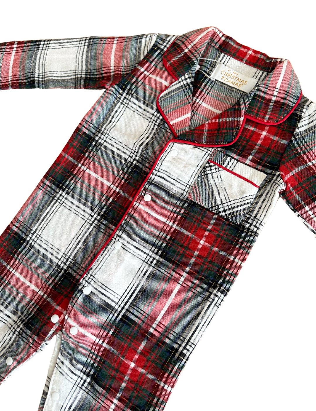 TIDINGS & TARTAN - Baby's One Piece Matching Pyjamas