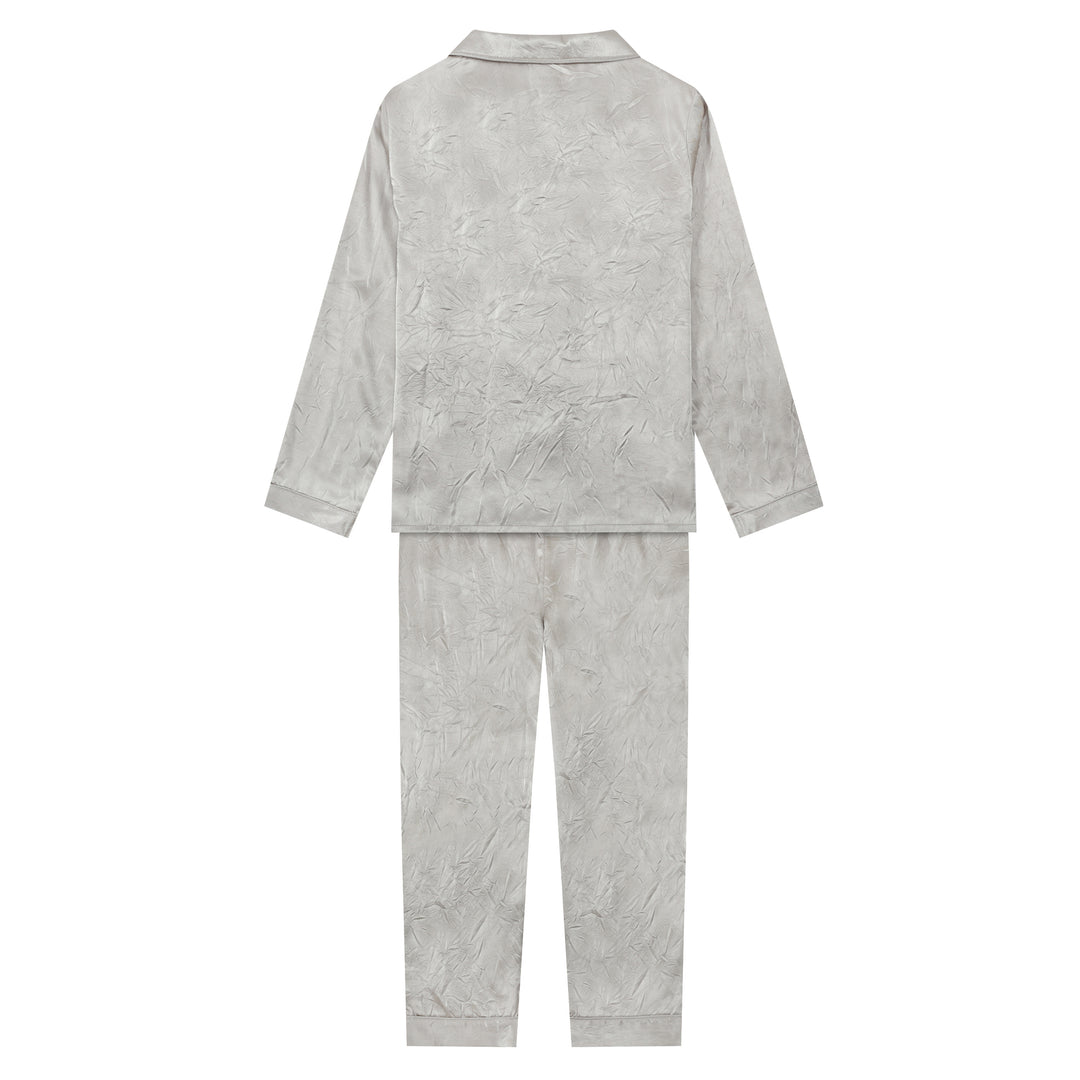 SILVER BELLS - Children's Satin Two Piece Long Matching Pyjama Set
