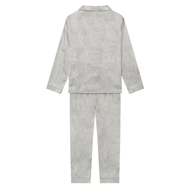 SILVER BELLS - Children's Satin Two Piece Long Matching Pyjama Set