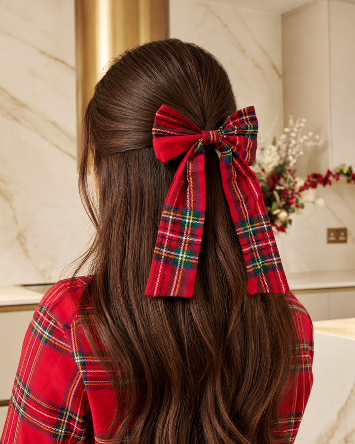 CHECK THE HALLS - Matching Hair Bow