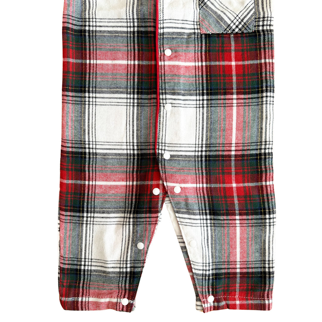 TIDINGS & TARTAN - Baby's One Piece Matching Pyjamas