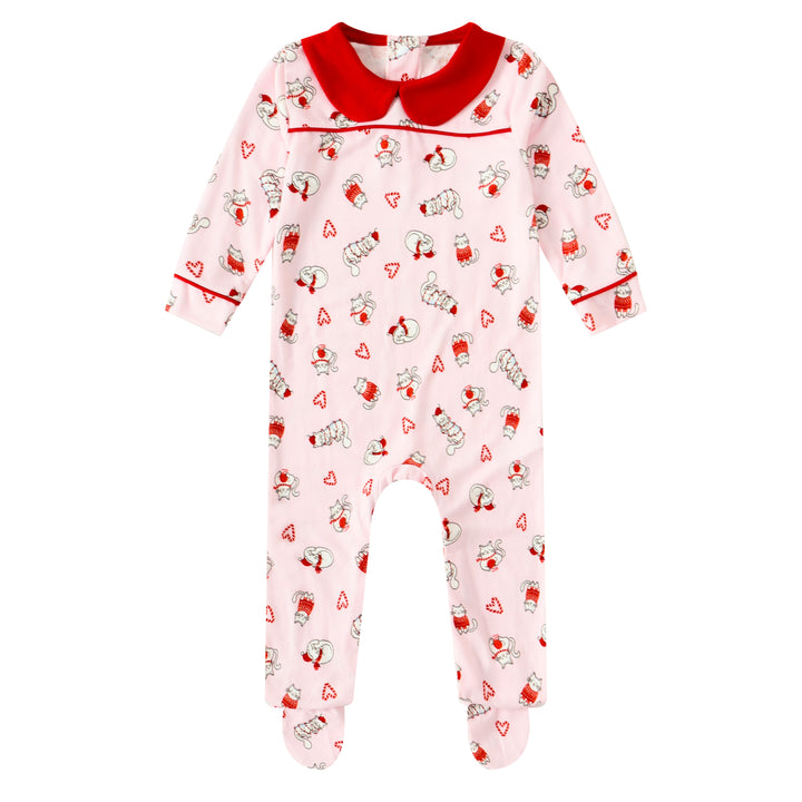 FELINE FESTIVE - Baby's One Piece Matching Pyjama Sleepsuit