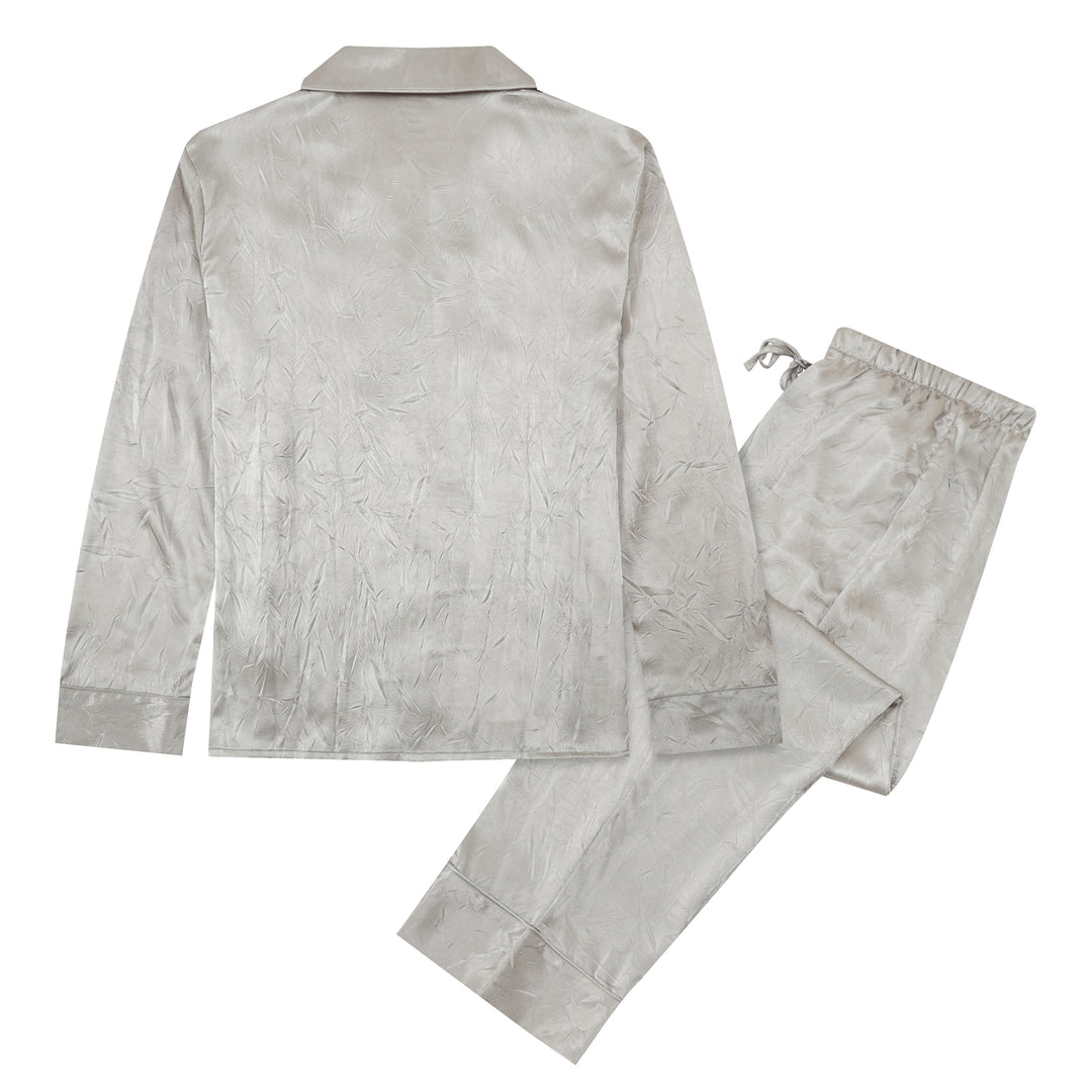 SILVER BELLS - Men's Satin Two Piece Long Matching Pyjama Set