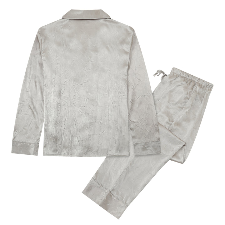 SILVER BELLS - Men's Satin Two Piece Long Matching Pyjama Set