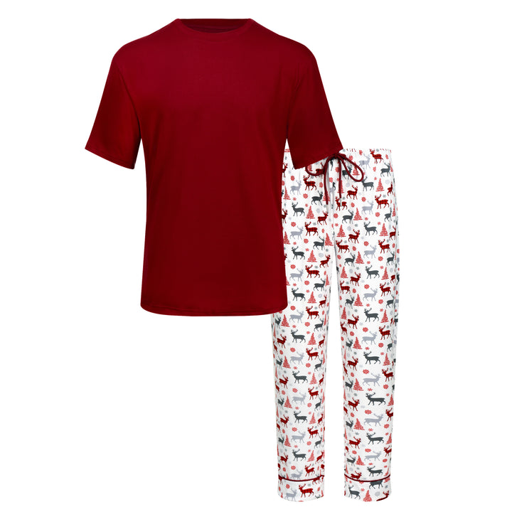 CHRISTMAS KISSES - Men's Two Piece Long Matching Pyjama Set (Short Sleeve)