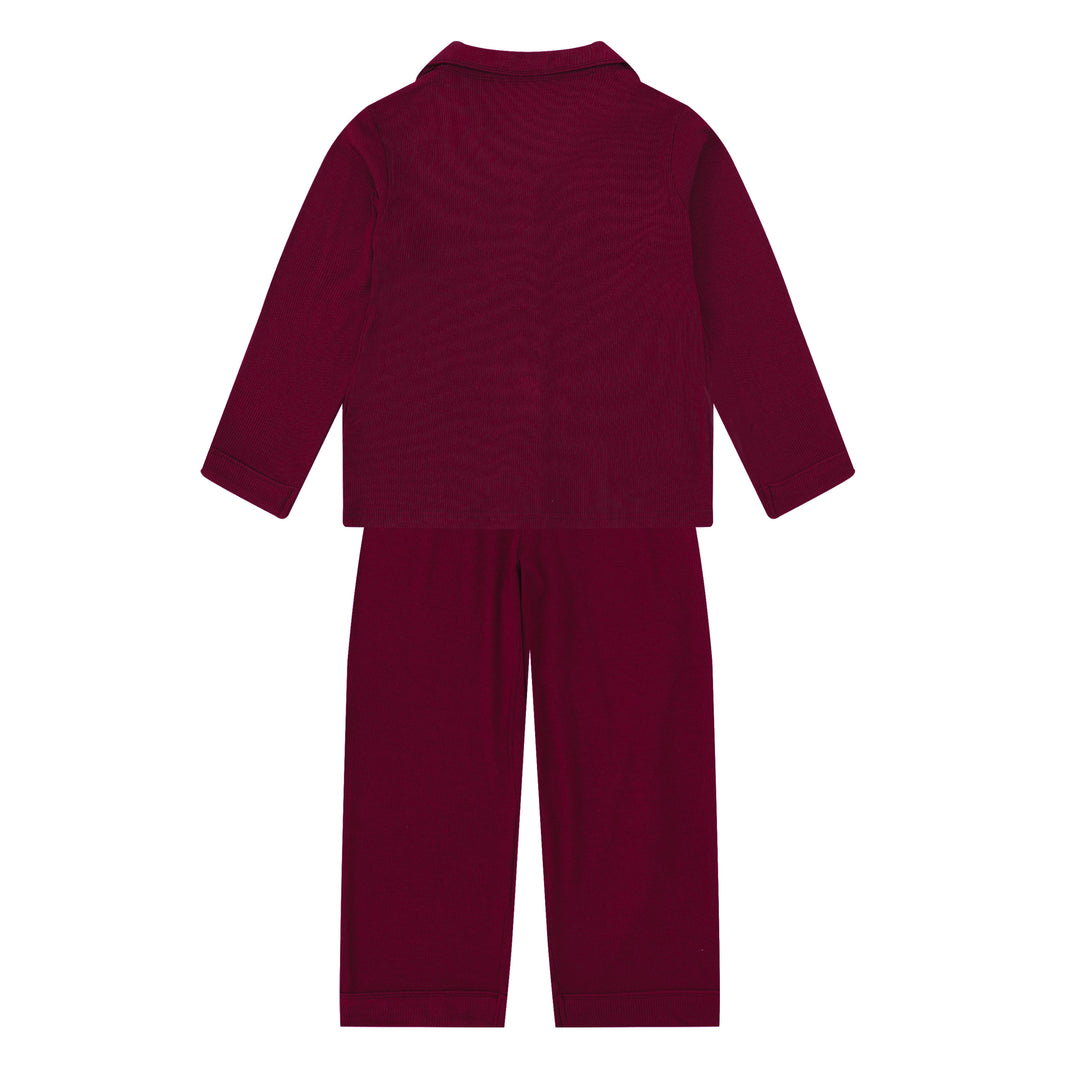 MIDNIGHT JEWEL (RICH BURGUNDY) - Children's Two Piece Long Matching Pyjama Set