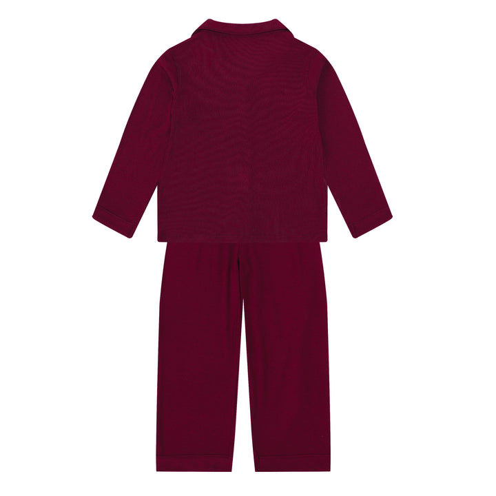 MIDNIGHT JEWEL (RICH BURGUNDY) - Children's Two Piece Long Matching Pyjama Set