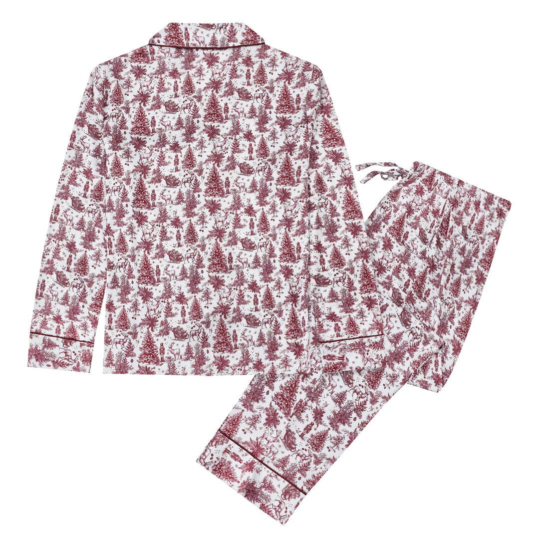 ENCHANTED TOILE - Men's Satin Two Piece Long Matching Pyjama Set