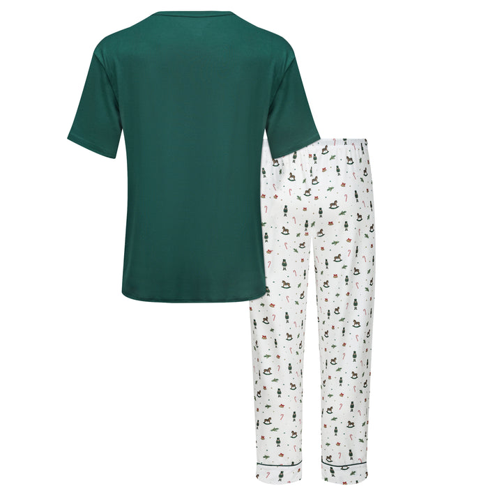HOLIDAY MAGIC - Men's Two Piece Long Matching Pyjama Set (Short Sleeve) - My Christmas Pyjamas