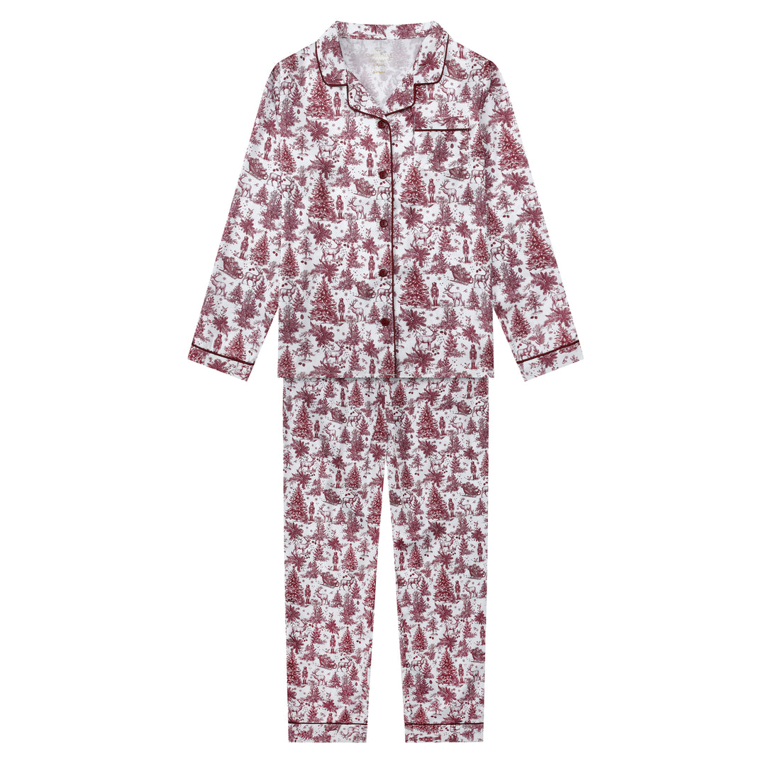 ENCHANTED TOILE - Children's Satin Two Piece Long Matching Pyjama Set