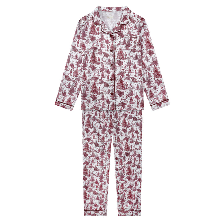 ENCHANTED TOILE - Children's Satin Two Piece Long Matching Pyjama Set