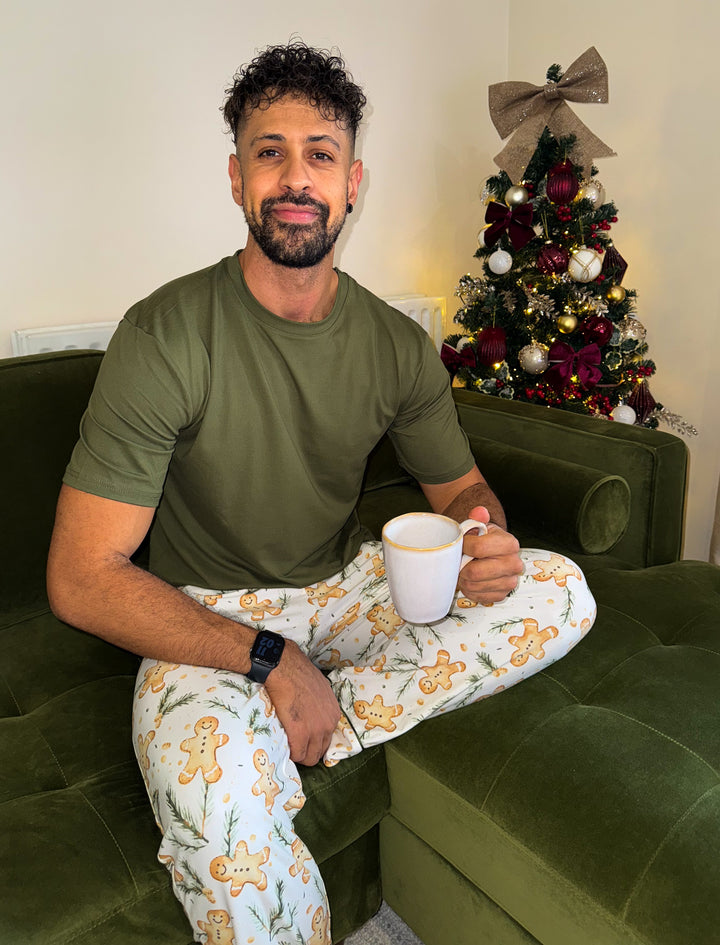 GUMDROP BUTTONS - Men's Two Piece Long Matching Pyjama Set (Short Sleeve)