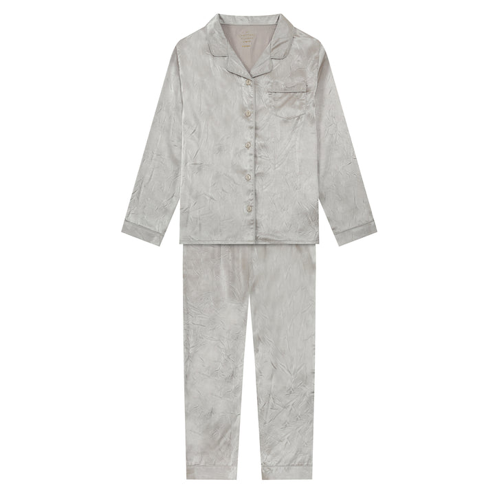 SILVER BELLS - Children's Satin Two Piece Long Matching Pyjama Set