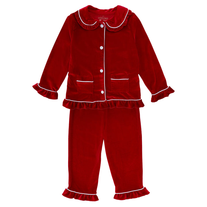 VELOUR ROUGE - Girl's Two Piece Long Matching Pyjama Set