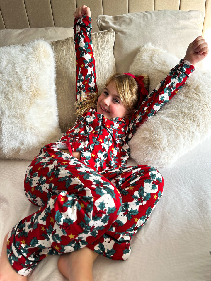 MISTLETOE & WINE - Children's Two Piece Long Matching Pyjama Set