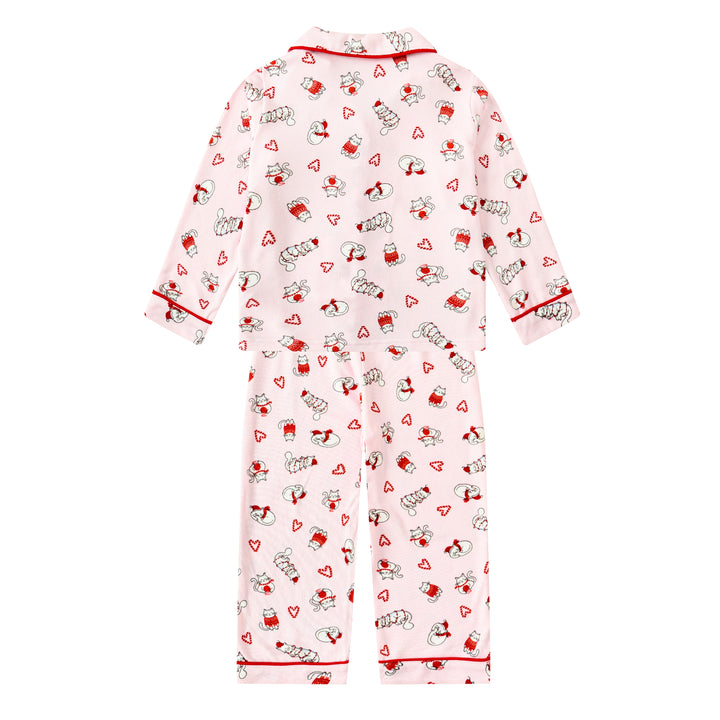 FELINE FESTIVE - Children's Two Piece Long Matching Pyjama Set