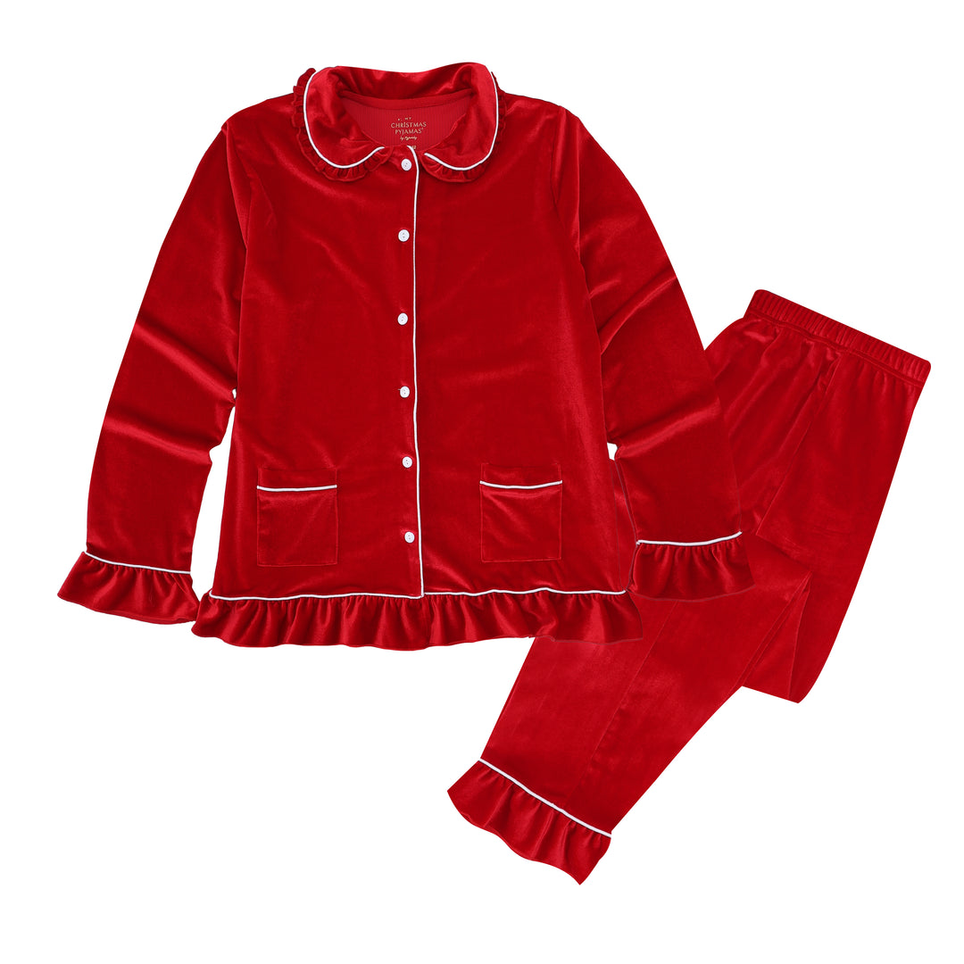 VELVET ROUGE - Women's Two Piece Long Matching Pyjama Set