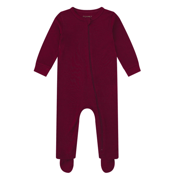 MIDNIGHT JEWEL (RICH BURGUNDY) - Baby's One Piece Matching Pyjama Sleepsuit