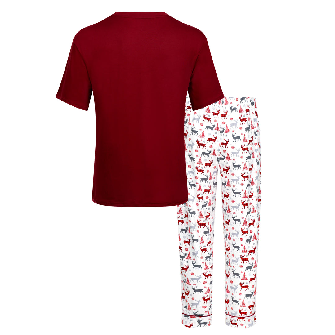 CHRISTMAS KISSES - Men's Two Piece Long Matching Pyjama Set (Short Sleeve)