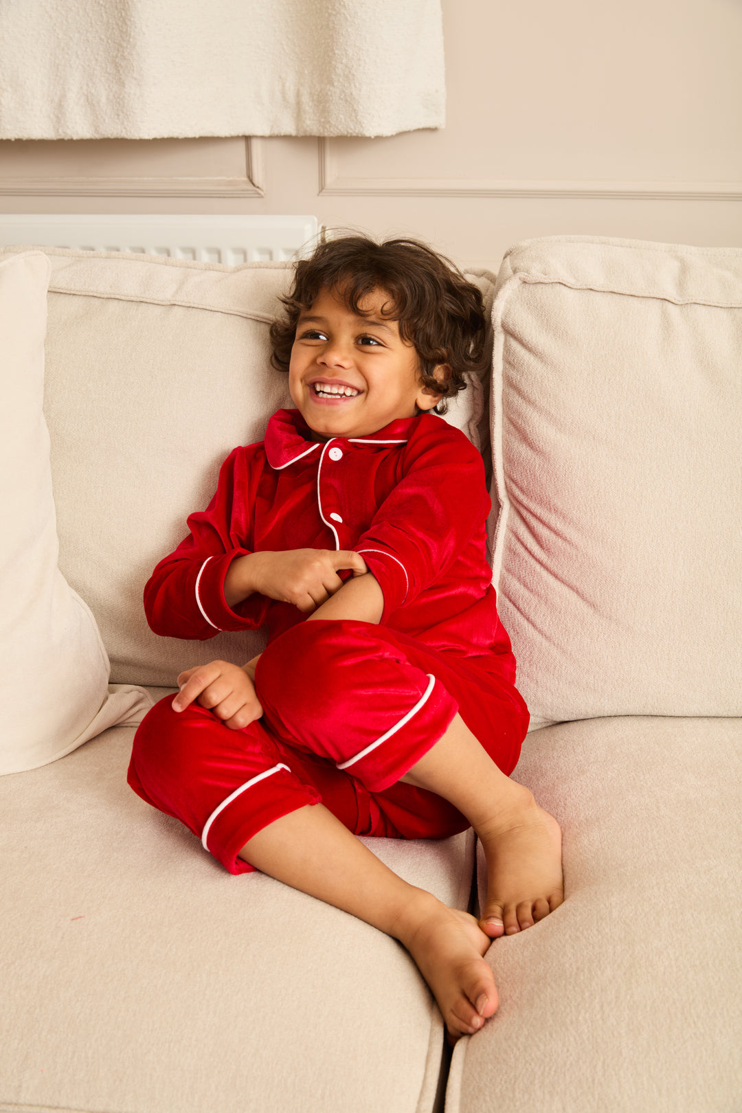 VELOUR ROUGE - Boy's Two Piece Long Matching Pyjama Set