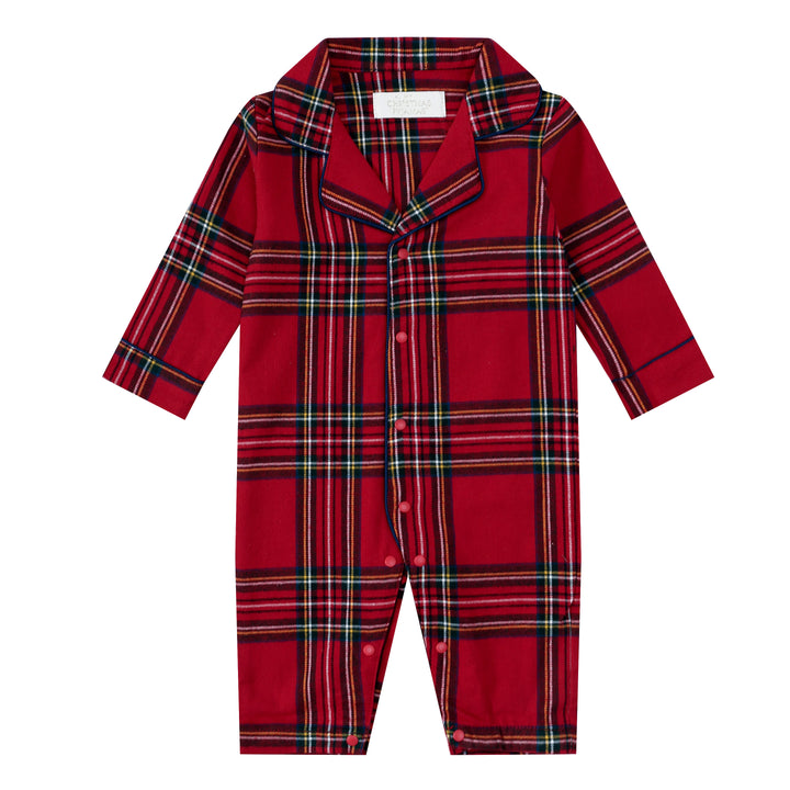 CHECK THE HALLS - Baby's One Piece Matching Pyjamas