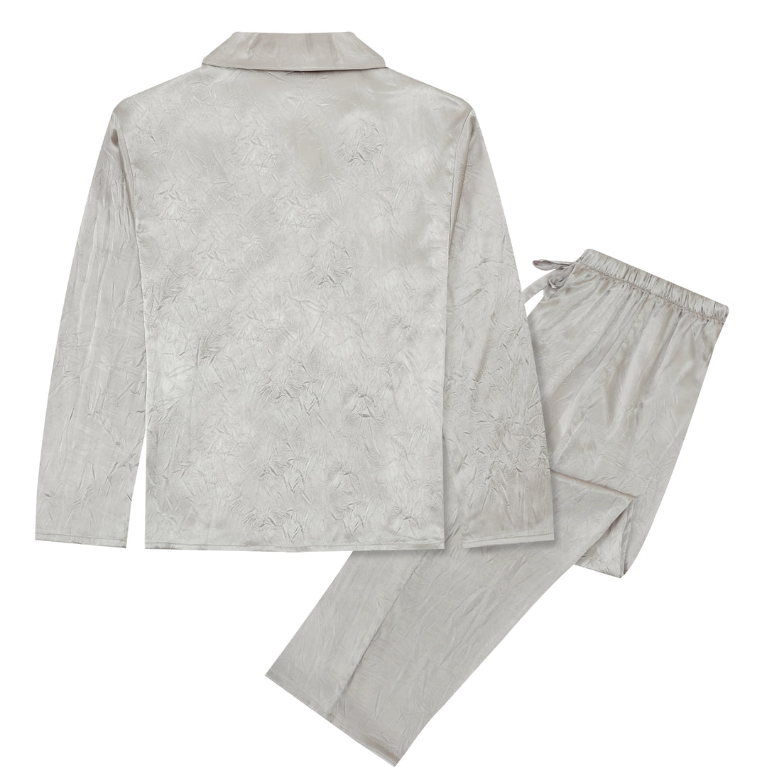 SILVER BELLS - Women's Satin Two Piece Long Matching Pyjama Set