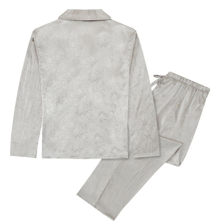 SILVER BELLS - Women's Satin Two Piece Long Matching Pyjama Set