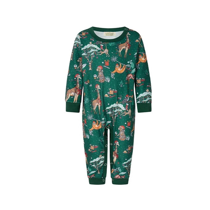 ENCHANTED ZOO - Baby's One Piece Piece Green Matching Pyjama Set