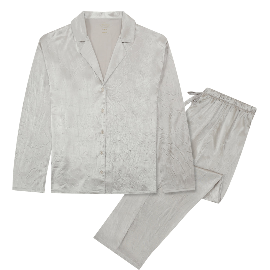 SILVER BELLS - Women's Satin Two Piece Long Matching Pyjama Set